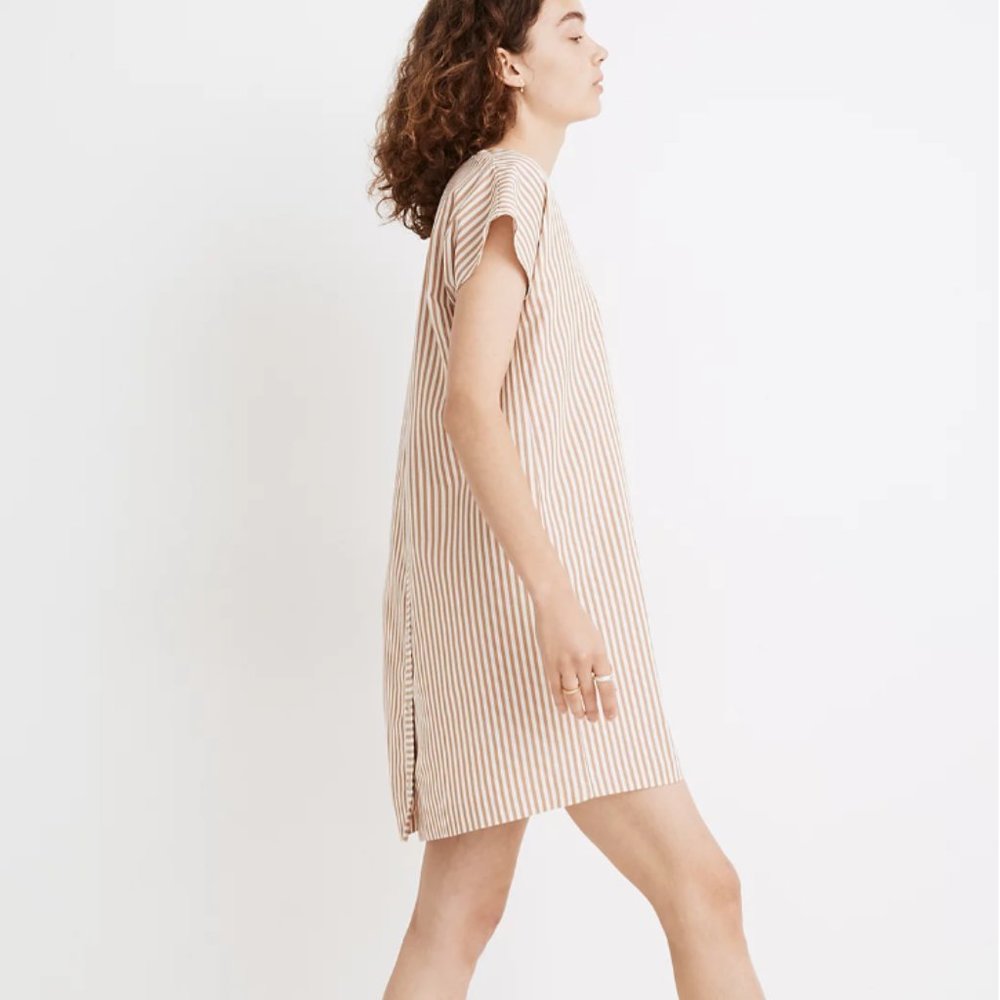 Madewell Button-Back Easy Dress in Stripe